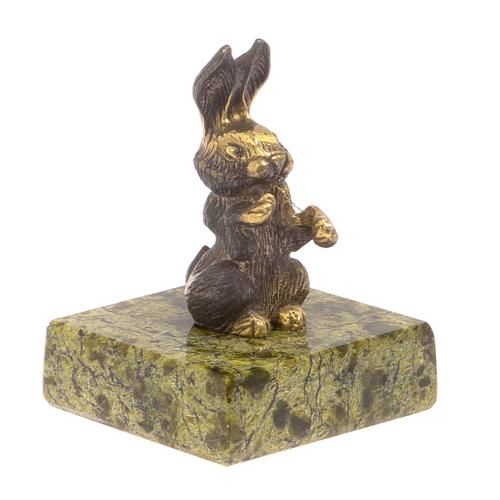 Статуэтка из бронзы на подставке из змеевика &amp;quot;Заяц&amp;quot; 117944