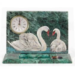 Часы "Лебеди" змеевик