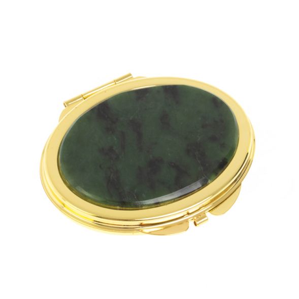 Зеркальце овальное из нефрита цвет золото 128060