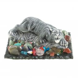 Сувенир фигурка "Рычащий тигр" из змеевика и мрамолита 8,5х6,5х4 см