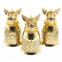 Стопки перевертыши &amp;quot;Кабан&amp;quot; 70 мл 3 шт в подарочной упаковке Златоуст