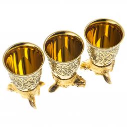 Стопки перевертыши &amp;quot;Кабан&amp;quot; 70 мл 3 шт в подарочной упаковке Златоуст