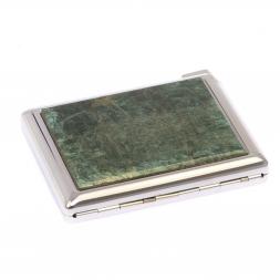 Портсигар на 20 сигарет с зажигалкой камень зеленый апатит