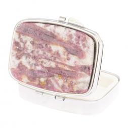 Таблетница на 2 отделения камень турмалин цвет серебро