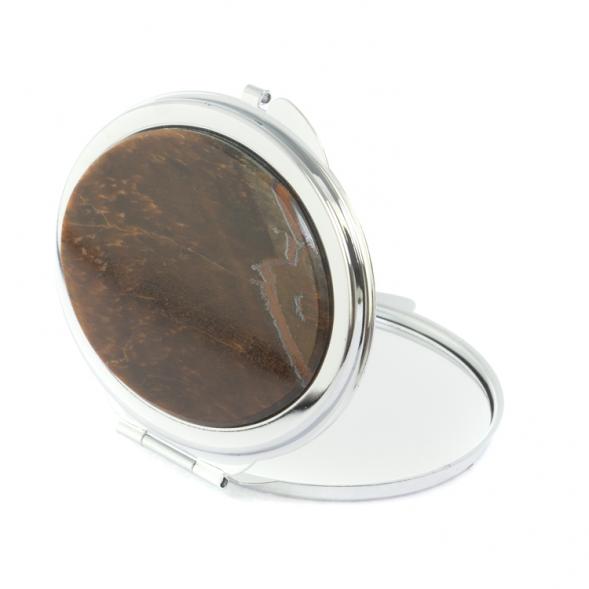 Зеркальце овальное из тигрового глаза цвет серебро 127362