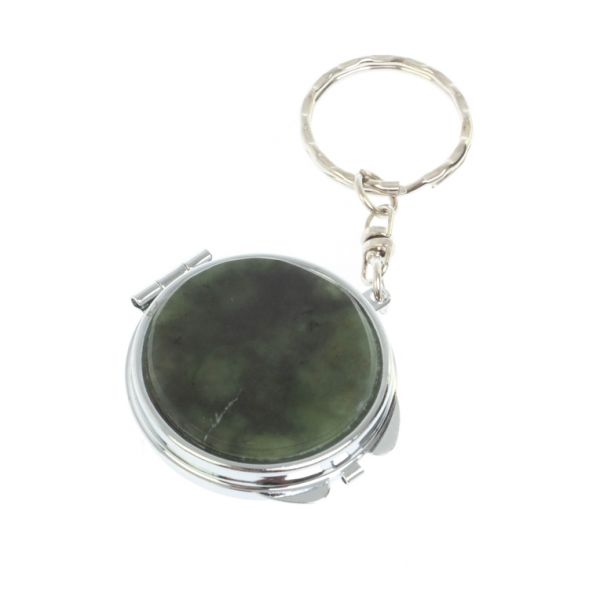 Складное зеркало брелок из нефрита круглое 127985