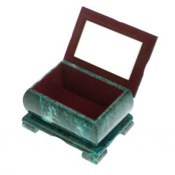 Шкатулка прямоугольная камень змеевик / лемезит 12х8,5х8,5 см