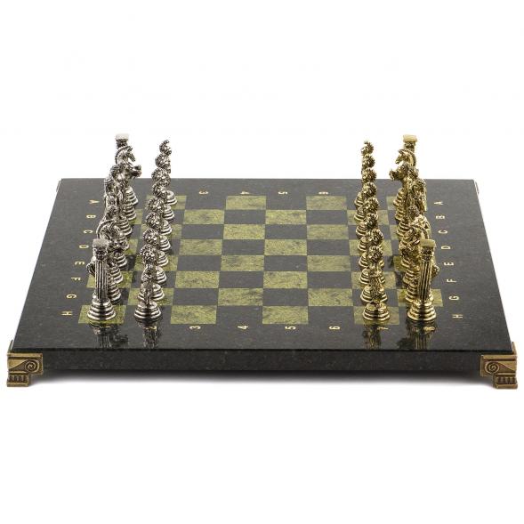 Шахматы подарочные &amp;quot;Греко-Римская война&amp;quot; 32х32 см змеевик 120804