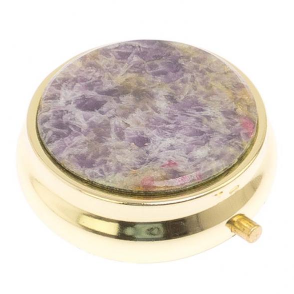 Таблетница на 3 отсека камень турмалин цвет золото 125528