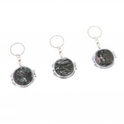 Складное зеркало брелок серафинита круглое