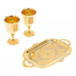 Набор из двух рюмок на подносе "Ликерный" 60 мл Златоуст