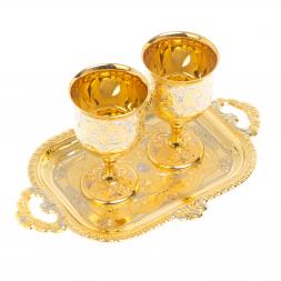 Набор из двух рюмок на подносе "Ликерный" 60 мл Златоуст