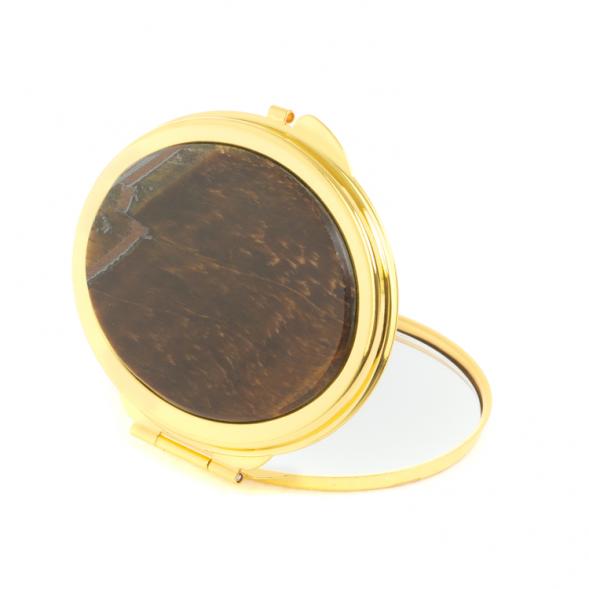 Зеркальце овальное из тигрового глаза цвет золото 127363
