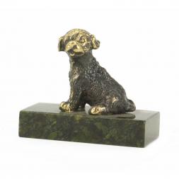 Статуэтка &amp;quot;Собачка малая №2&amp;quot; бронза змеевик