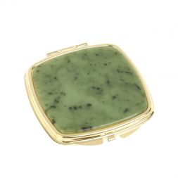 Зеркальце карманное складное из нефрита цвет золото