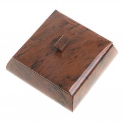 Шкатулка квадратная камень обсидиан коричневый 11,5х11,5х7,5 см