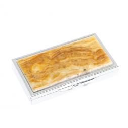 Таблетница на 7 отделений камень оникс серебристая