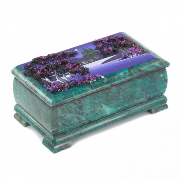 Шкатулка &amp;quot;Рассвет&amp;quot; змеевик 18х9х7 см 119730