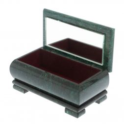 Шкатулка "Букет роз" из змеевика 16х8х7,5 см