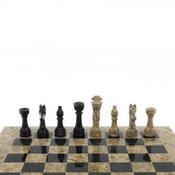 Шахматы &amp;quot;Игрок&amp;quot; из ракушечника и мрамора 38х38 см