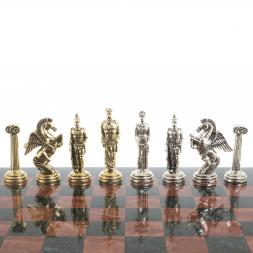 Шахматы "Восточные" доска 40х40 см лемезит змеевик фигуры металл