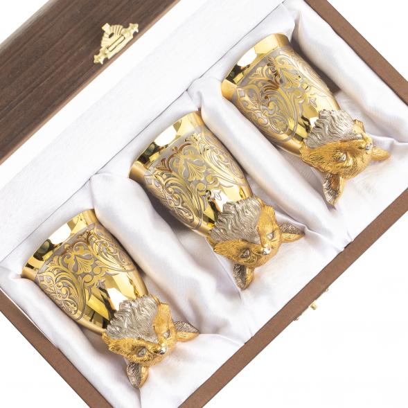 Стопки перевертыши &amp;quot;Лиса&amp;quot; 70 мл 3 шт Златоуст 123643