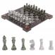 Шахматы с гравировкой &amp;quot;Турнирные&amp;quot; доска 36х36 см серый мрамор змеевик 126662