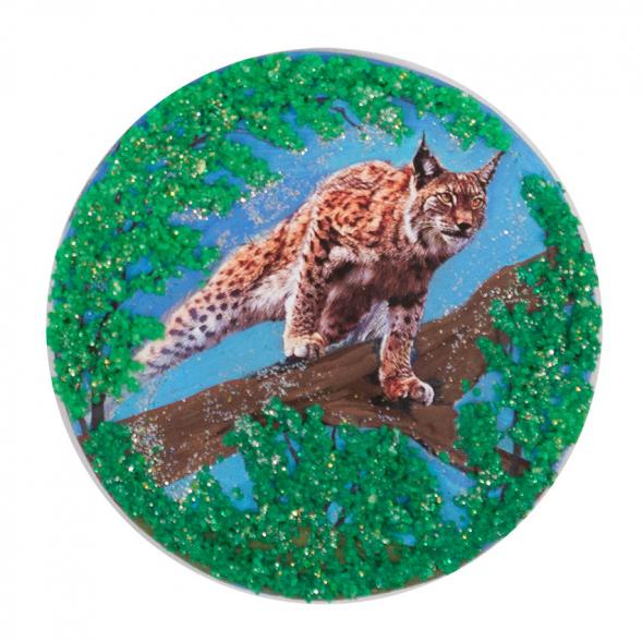 Магнит с рисунком &amp;quot;Рысь&amp;quot; змеевик 117777
