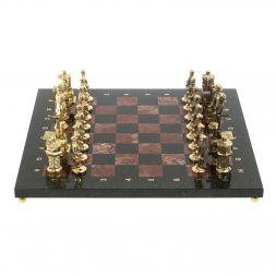 Шахматы из бронзы &amp;quot;Железнодорожники&amp;quot; доска 40х40 см, камень лемезит