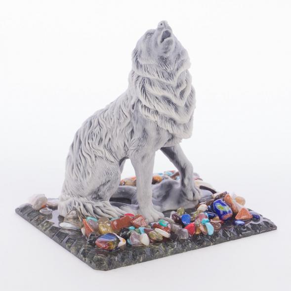 Сувенир &amp;quot;Волк воющий&amp;quot; из мрамолита 118978