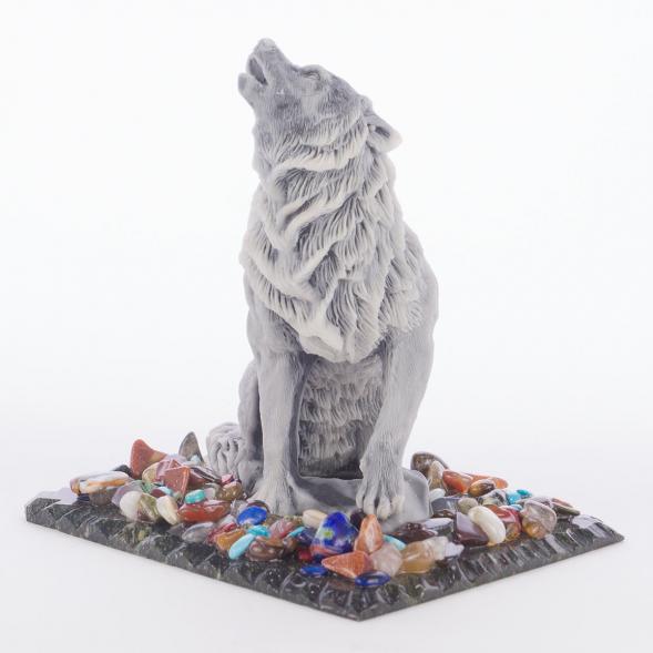 Сувенир &amp;quot;Волк воющий&amp;quot; из мрамолита 118978