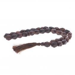 Четки из коричневого обсидиана 33 бусины грань