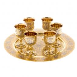 Набор рюмок для ликёра 6 шт на подносе Златоуст