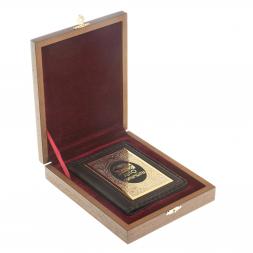 Обложка для автодокументов &amp;quot;Автомобилист&amp;quot; коричневая кожа Златоуст