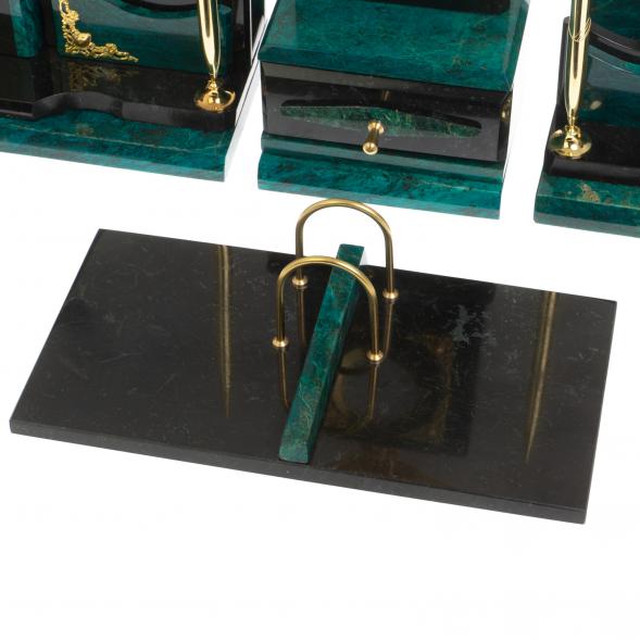 Настольный набор &amp;quot;Горный орел&amp;quot; змеевик темно-зеленый 124561