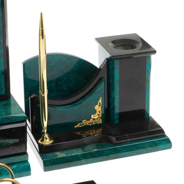 Настольный набор &amp;quot;Горный орел&amp;quot; змеевик темно-зеленый 124561