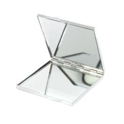 Зеркало квадратное карманное из тигрового глаза цвет серебро