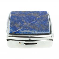 Таблетница на 2 отсека лазурит афганский цвет серебро