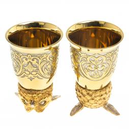 Стопки перевертыши &amp;quot;Филин&amp;quot; 70 мл 2 шт в подарочной упаковке Златоуст