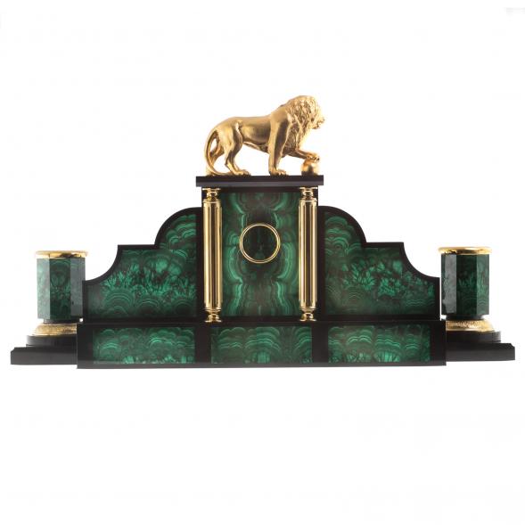 Письменный прибор из малахита &amp;quot;Лев с шаром&amp;quot; 124400