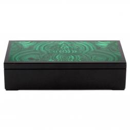 Шкатулка для денег "Купюра" из малахита 18х9х4,5 см