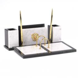 Настольный набор из мрамора &amp;quot;Советник&amp;quot; с гербом РФ