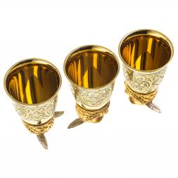 Стопки перевертыши &amp;quot;Филин&amp;quot; 70 мл 3 шт в подарочной упаковке Златоуст