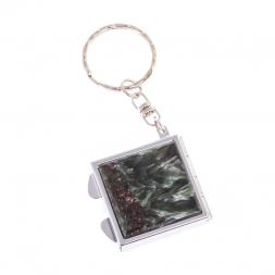 Складное зеркало брелок из серафинита квадратное