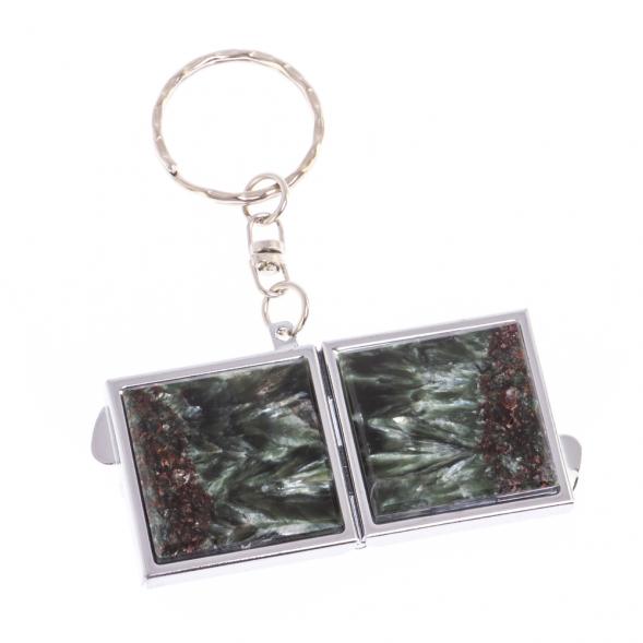 Складное зеркало брелок из серафинита квадратное 126591