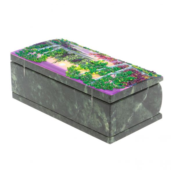 Шкатулка &amp;quot;Купюра. Рассвет&amp;quot; из шабровского змеевика 18х9,5х7 см 127684