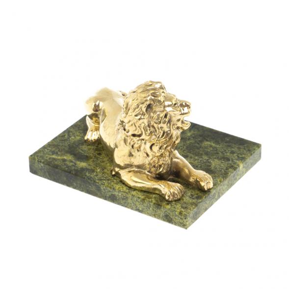Статуэтка &amp;quot;Лев&amp;quot; из змеевика и бронзы 127764