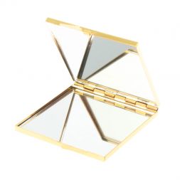 Зеркало квадратное карманное из камня нефрит цвет золото