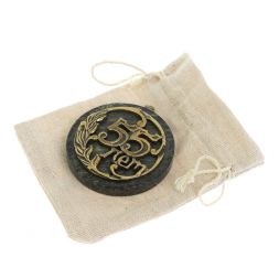 Бронзовая медаль &amp;quot;С юбилеем 55 лет&amp;quot; на змеевике