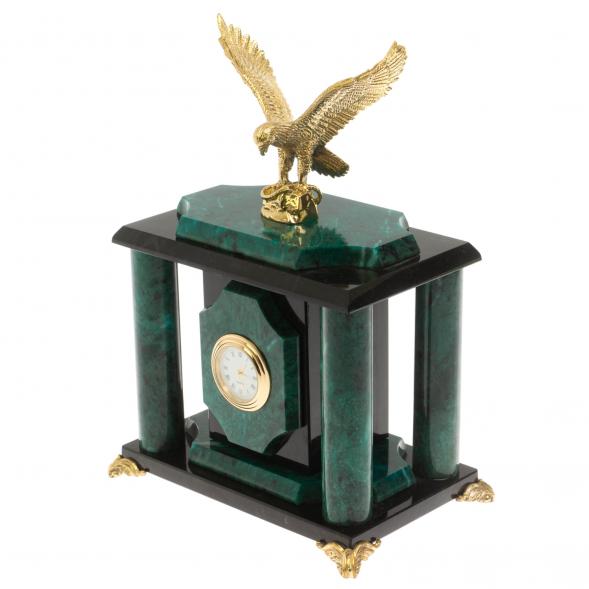 Настольные часы &amp;quot;Орел&amp;quot; бронза змеевик 129830